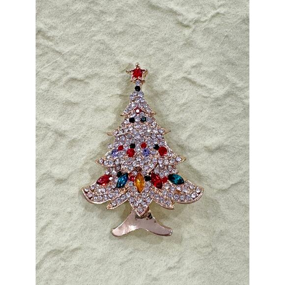 New Gorgeous Rhinestone Christmas Holiday Pin Brooch CP16 - Picture 3 of 4